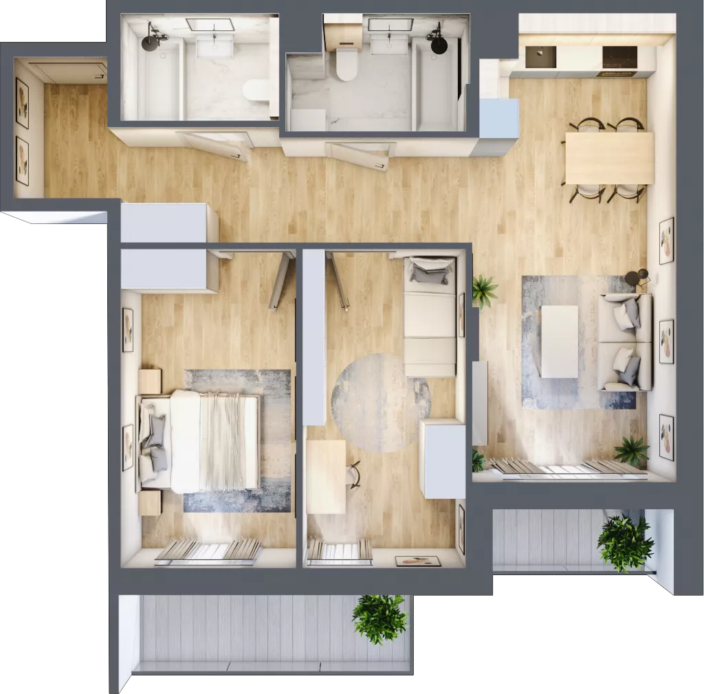 3 pokoje, mieszkanie 67,36 m², piętro 5, oferta nr B/122, Impuls Marywilska, Warszawa, Białołęka, Żerań, ul. Marywilska 73