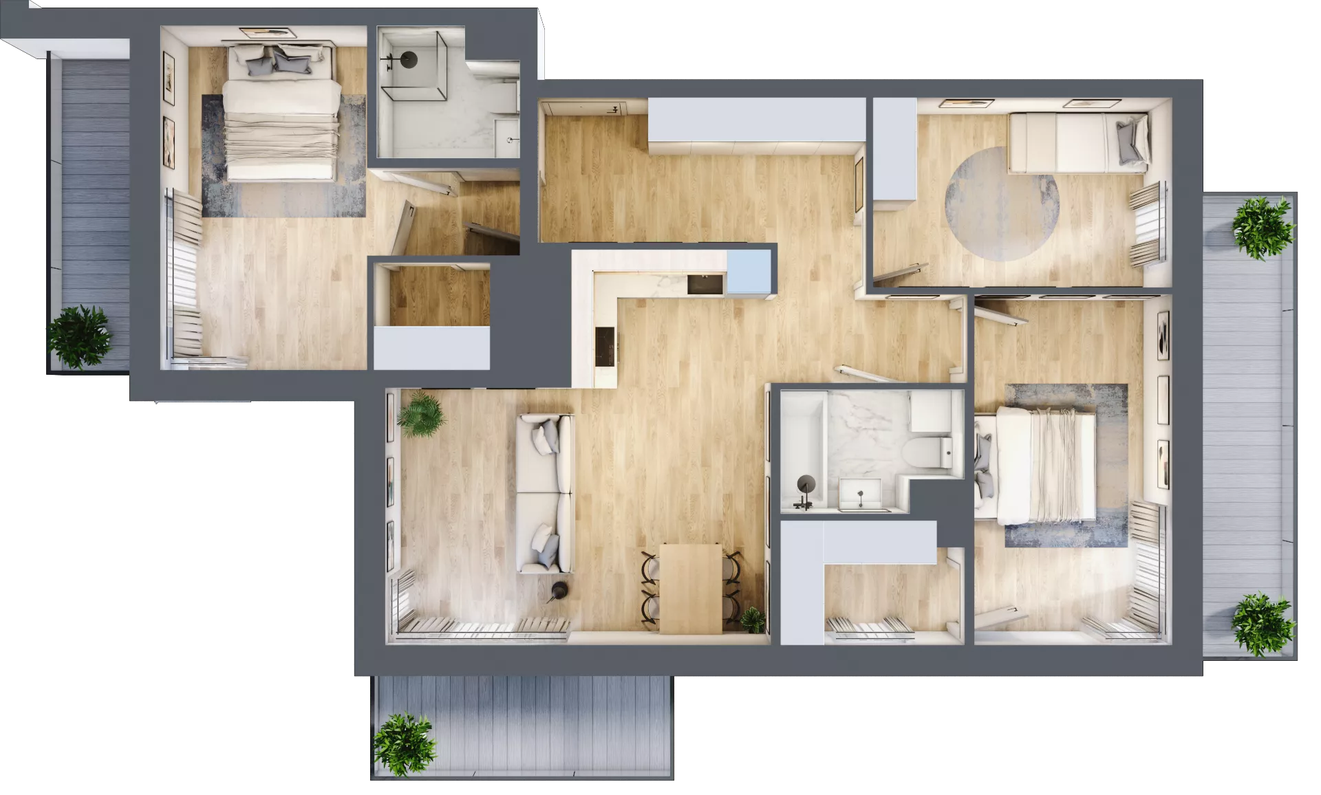 4 pokoje, mieszkanie 90,28 m², piętro 6, oferta nr M.C4.06.37, Osiedle Panorama Wiślana, Bydgoszcz, Fordon, ul. Fordońska 428
