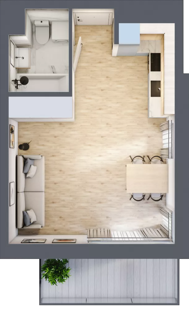 1 pokój, mieszkanie 30,19 m², piętro 4, oferta nr M.C4.04.26, Osiedle Panorama Wiślana, Bydgoszcz, Fordon, ul. Fordońska 428