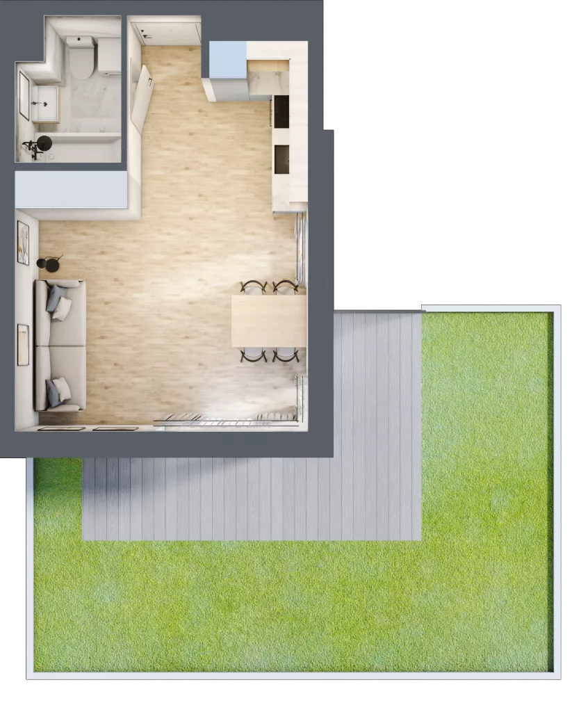 1 pokój, mieszkanie 30,19 m², parter, oferta nr M.C4.00.02, Osiedle Panorama Wiślana, Bydgoszcz, Fordon, ul. Fordońska 428