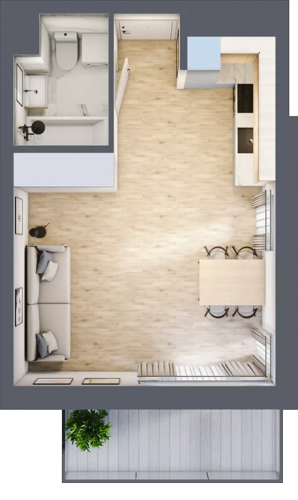 1 pokój, mieszkanie 30,19 m², piętro 2, oferta nr M.C4.02.14, Osiedle Panorama Wiślana, Bydgoszcz, Fordon, ul. Fordońska 428