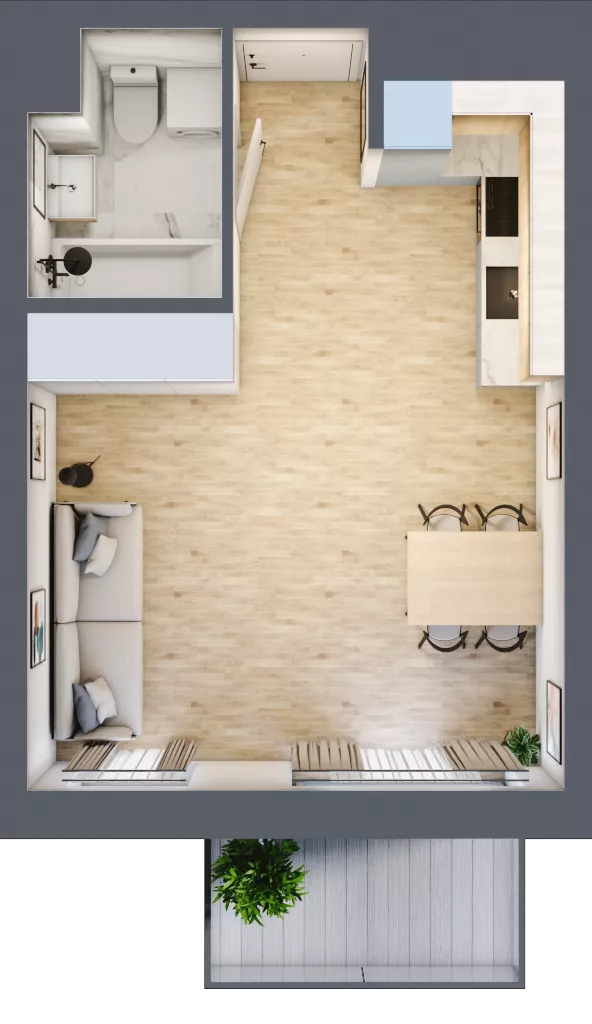1 pokój, mieszkanie 30,09 m², piętro 2, oferta nr M.C4.02.15, Osiedle Panorama Wiślana, Bydgoszcz, Fordon, ul. Fordońska 428