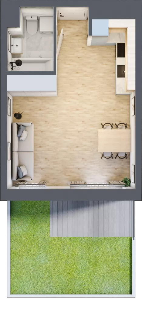 1 pokój, mieszkanie 30,09 m², parter, oferta nr M.C4.00.03, Osiedle Panorama Wiślana, Bydgoszcz, Fordon, ul. Fordońska 428