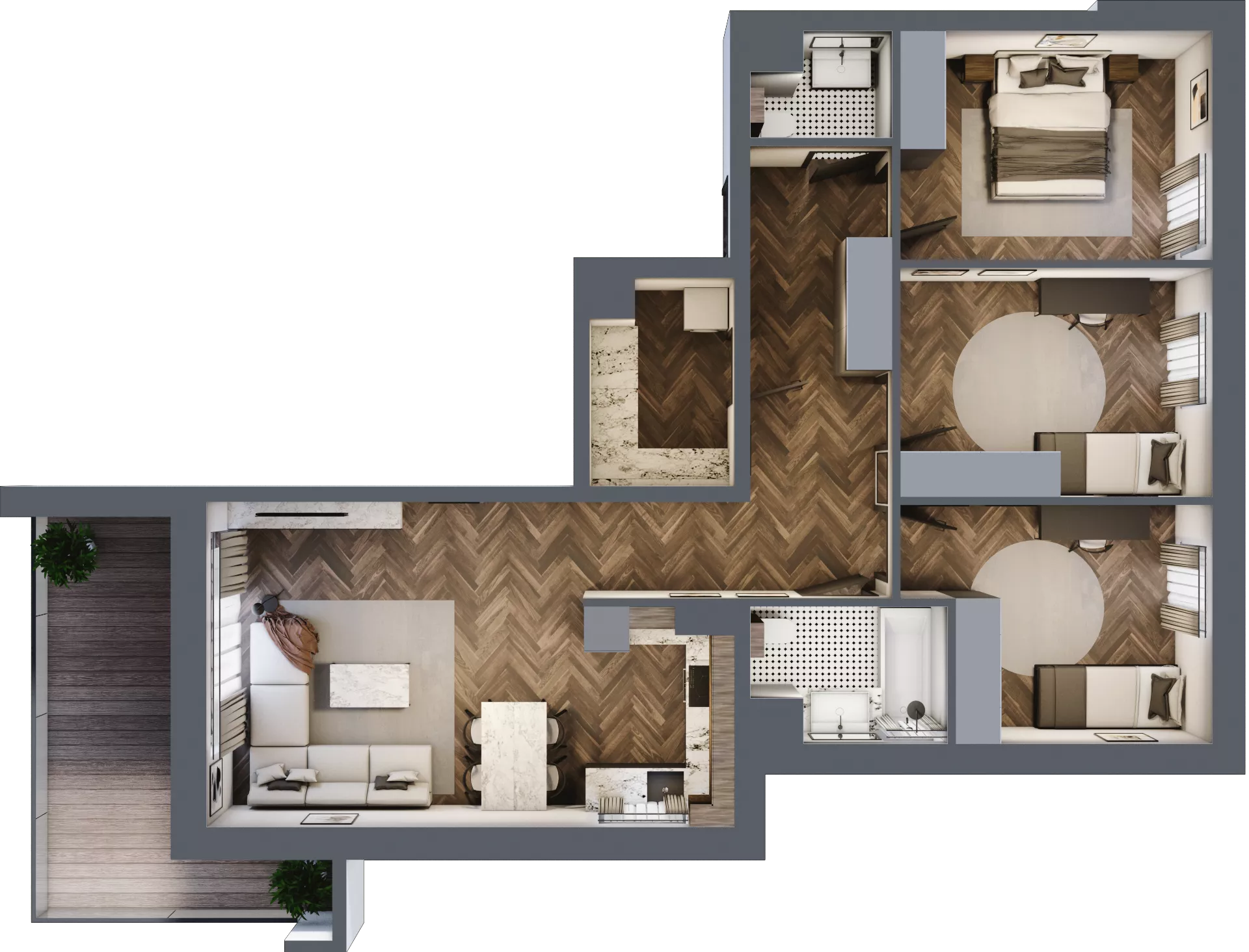 4 pokoje, mieszkanie 88,39 m², piętro 2, oferta nr C-02-11, Nobilis, Toruń, Na Skarpie, ul. Przy Skarpie 10D