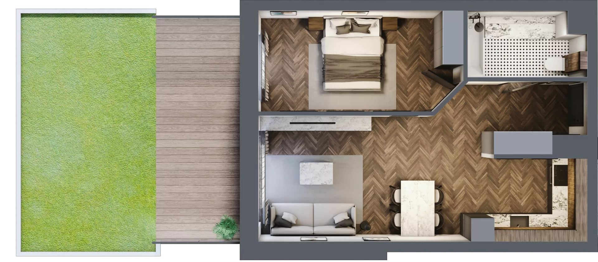 2 pokoje, mieszkanie 47,93 m², parter, oferta nr D-00-02, Nobilis, Toruń, Na Skarpie, ul. Przy Skarpie 10D