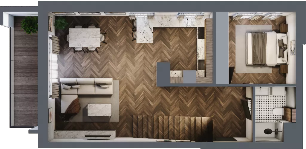 2 pokoje, mieszkanie 117,99 m², piętro 3, oferta nr D-03-20, Nobilis, Toruń, Na Skarpie, ul. Przy Skarpie 10D