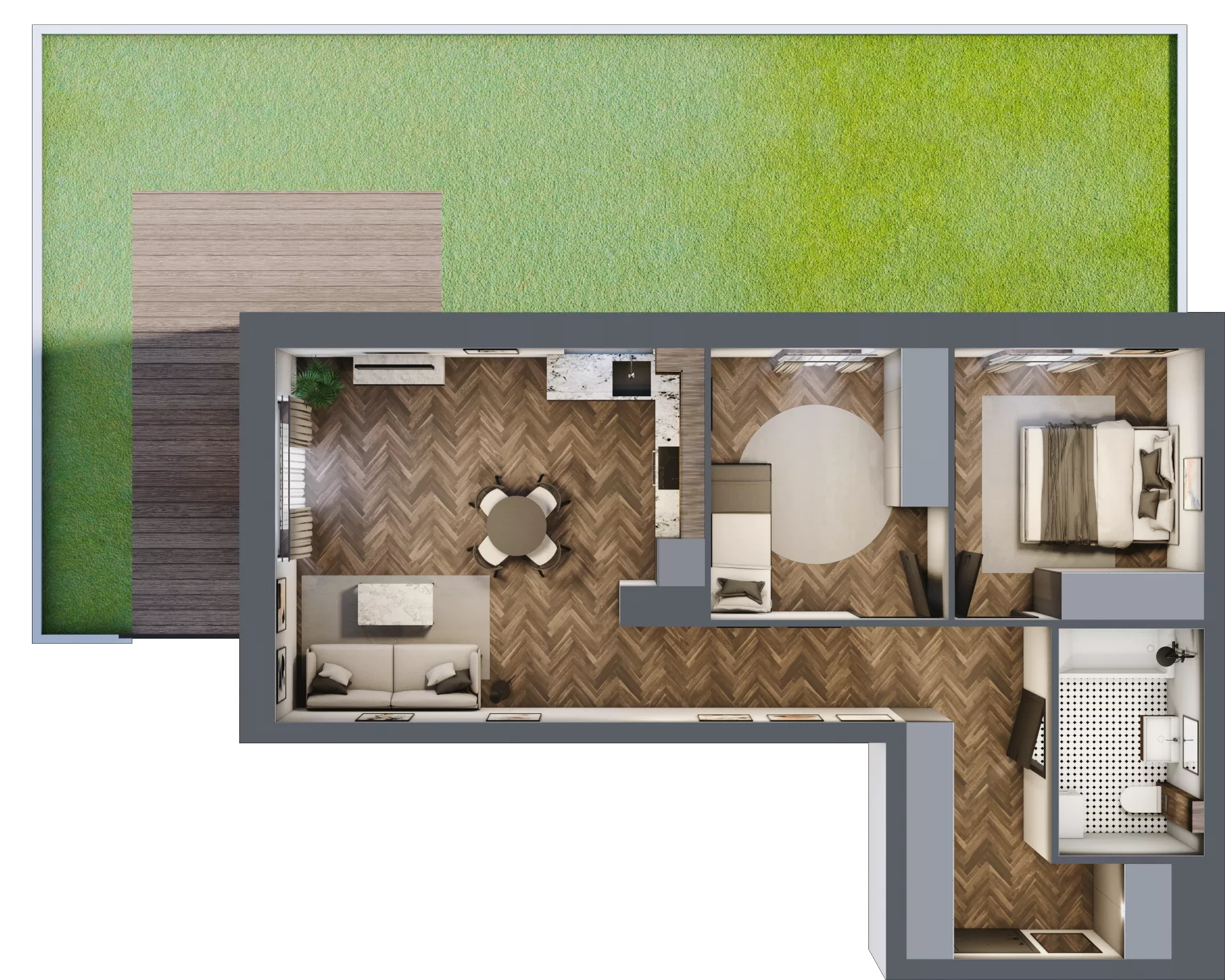 3 pokoje, mieszkanie 63,58 m², parter, oferta nr A3.00.02, Osiedle Aura, Toruń, Jakubskie Przedmieście, ul. Żółkiewskiego 35