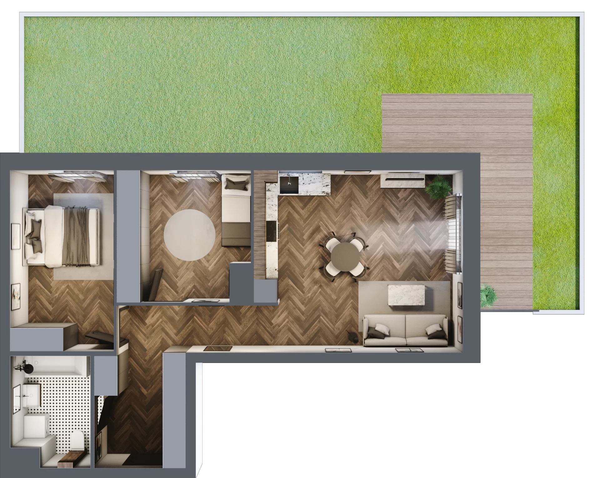 3 pokoje, mieszkanie 66,20 m², parter, oferta nr A3.00.03, Osiedle Aura, Toruń, Jakubskie Przedmieście, ul. Żółkiewskiego 35