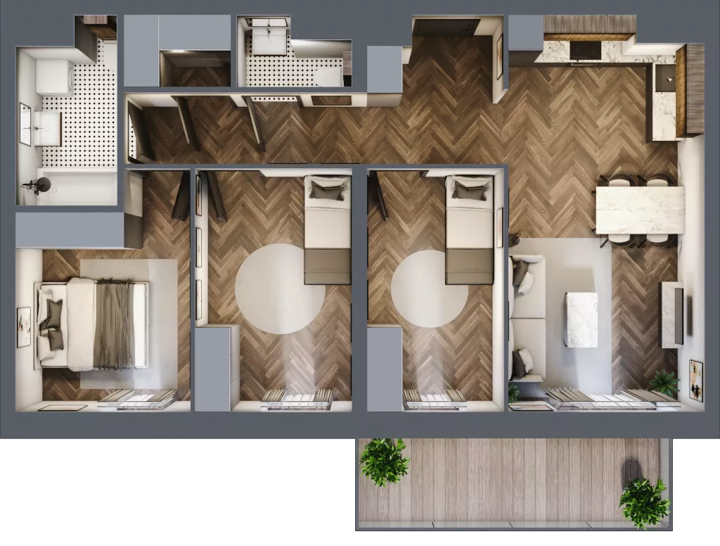 4 pokoje, mieszkanie 72,51 m², piętro 5, oferta nr A3.05.63, Osiedle Aura, Toruń, Jakubskie Przedmieście, ul. Żółkiewskiego 35