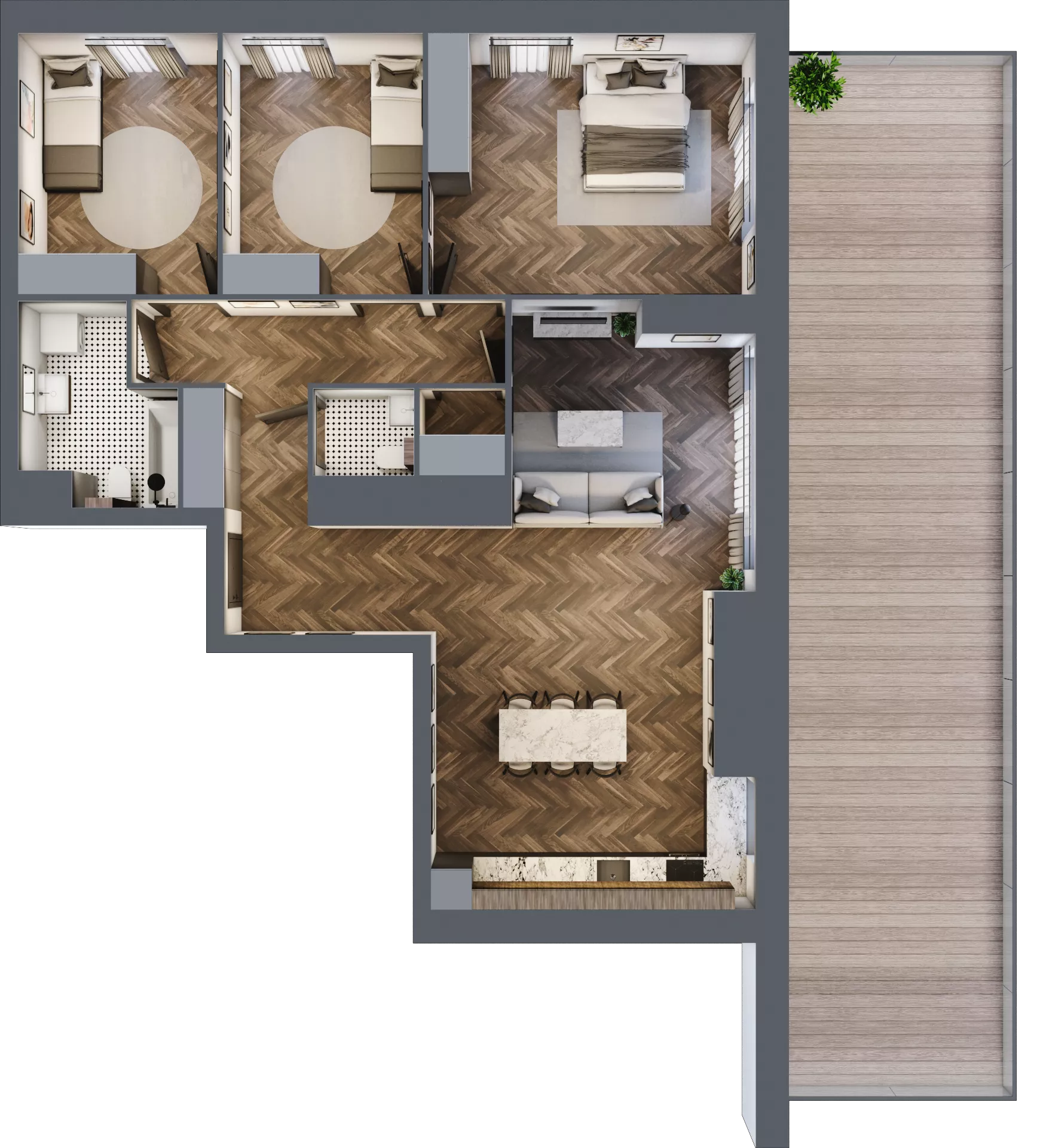 4 pokoje, mieszkanie 98,65 m², piętro 7, oferta nr A3.07.74, Osiedle Aura, Toruń, Jakubskie Przedmieście, ul. Żółkiewskiego 35