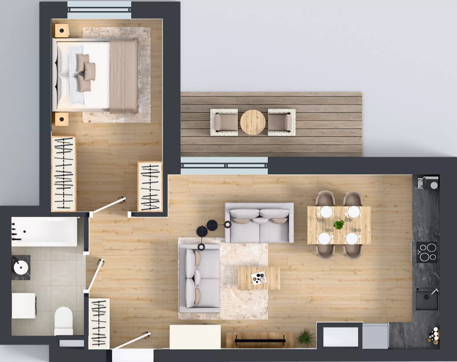 2 pokoje, mieszkanie 48,58 m², piętro 7, oferta nr 69, Ornament, Szczecin, Śródmieście, Nowe Miasto, al. Powstańców Wielkopolskich 100
