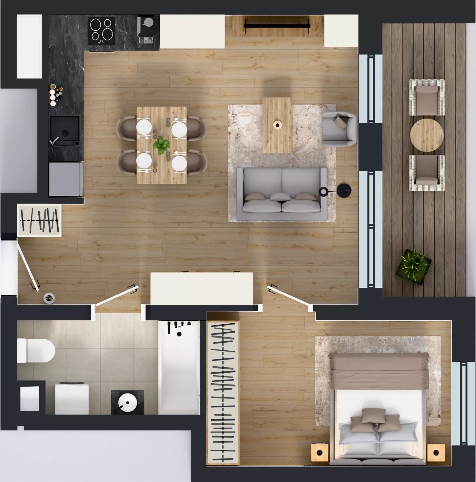 2 pokoje, mieszkanie 47,53 m², piętro 8, oferta nr 79, Ornament, Szczecin, Śródmieście, Nowe Miasto, al. Powstańców Wielkopolskich 100