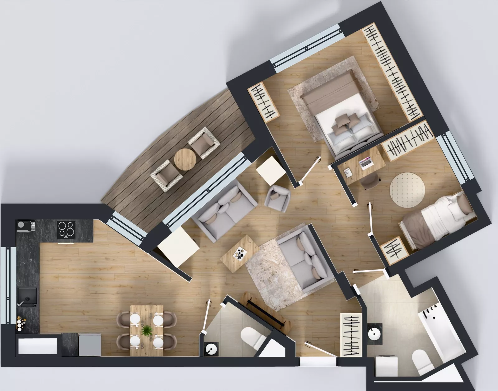 3 pokoje, mieszkanie 63,00 m², piętro 10, oferta nr 103, Ornament, Szczecin, Śródmieście, Nowe Miasto, al. Powstańców Wielkopolskich 100