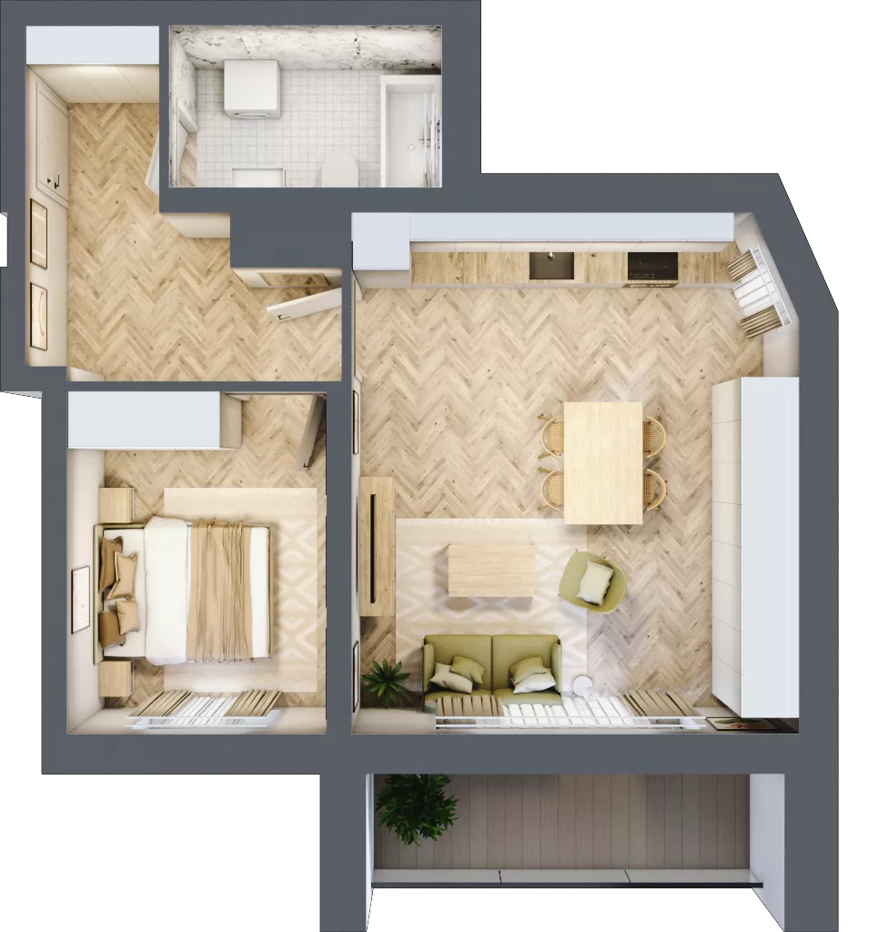 2 pokoje, apartament 48,83 m², piętro 2, oferta nr 21, Ornament, Szczecin, Śródmieście, Nowe Miasto, al. Powstańców Wielkopolskich 100