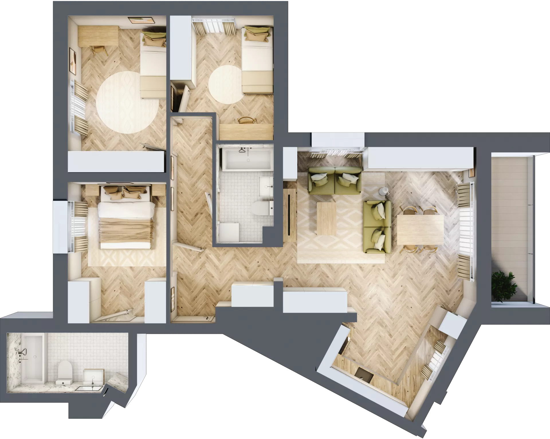 4 pokoje, apartament 88,36 m², piętro 10, oferta nr 104, Ornament, Szczecin, Śródmieście, Nowe Miasto, al. Powstańców Wielkopolskich 100