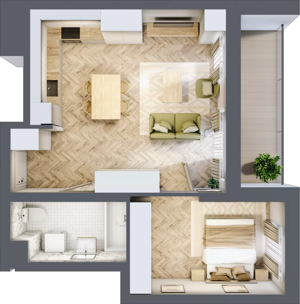 2 pokoje, mieszkanie 47,27 m², piętro 8, oferta nr 79, Ornament, Szczecin, Śródmieście, Nowe Miasto, al. Powstańców Wielkopolskich 100