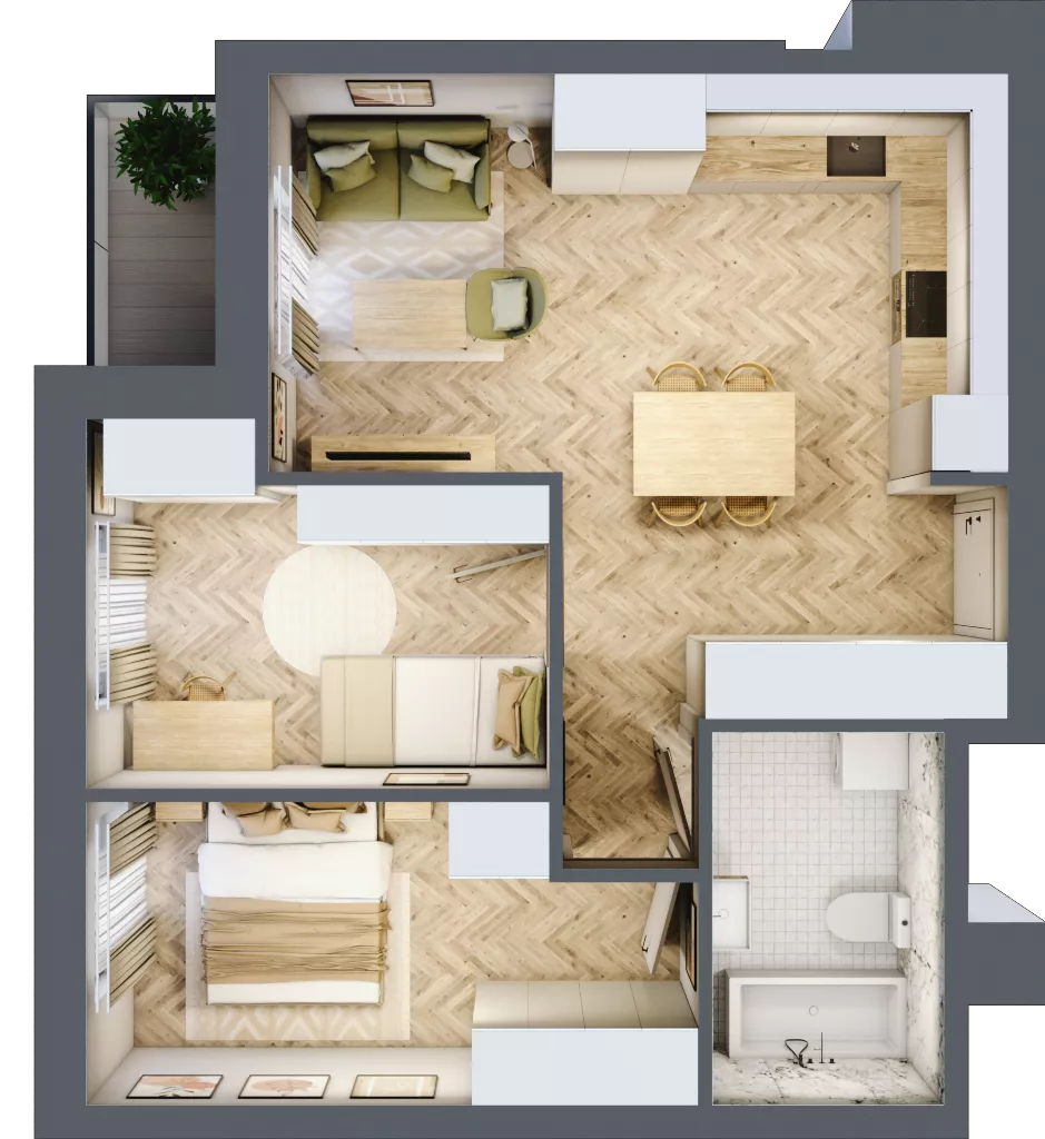 3 pokoje, mieszkanie 52,81 m², piętro 8, oferta nr 82, Ornament, Szczecin, Śródmieście, Nowe Miasto, al. Powstańców Wielkopolskich 100
