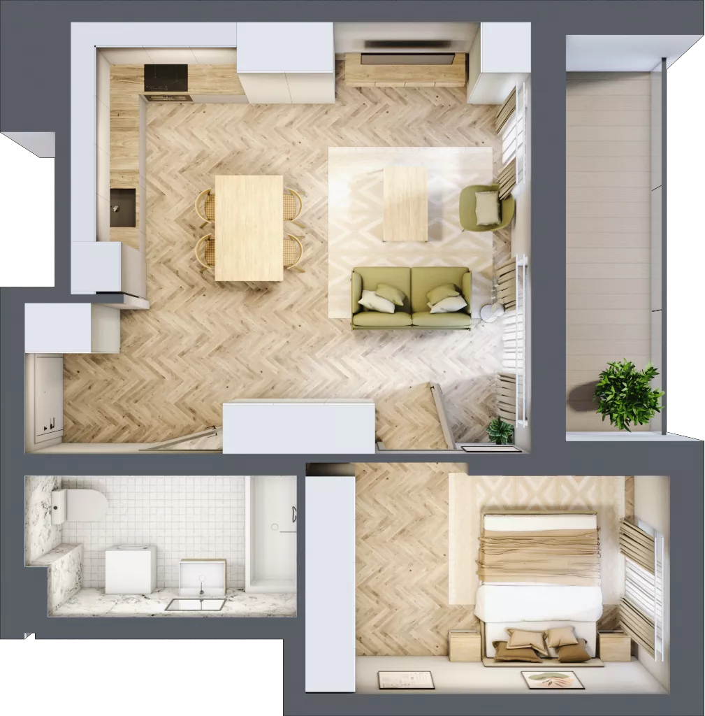 2 pokoje, mieszkanie 47,86 m², piętro 4, oferta nr 35, Ornament, Szczecin, Śródmieście, Nowe Miasto, al. Powstańców Wielkopolskich 100