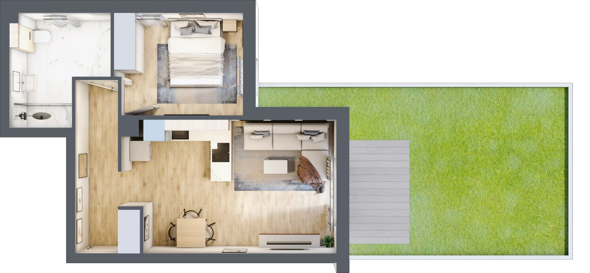 2 pokoje, mieszkanie 46,83 m², parter, oferta nr 29, Zielone Zamienie IX, Zamienie, ul. Czekoladowa