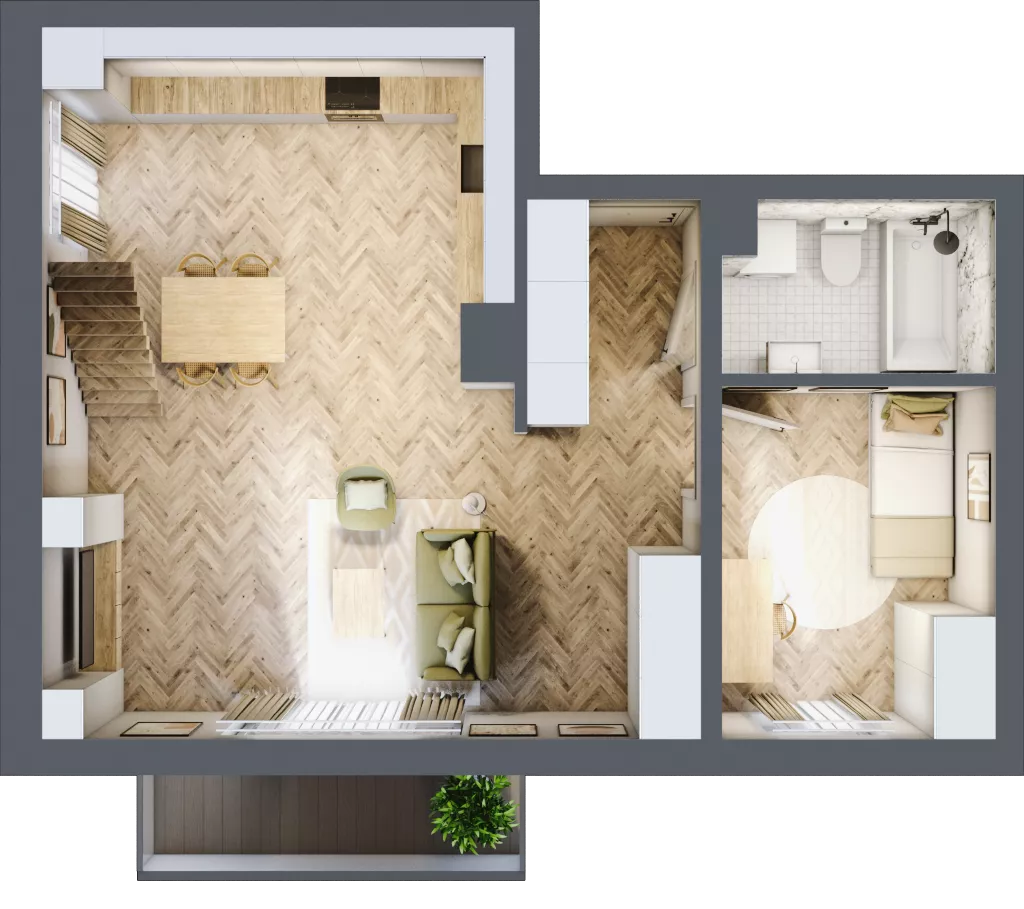 3 pokoje, mieszkanie 68,77 m², piętro 2, oferta nr A_1_19, Bukovo Park, Szczecin, Północ, Bukowo, ul. Strzelców Karpackich