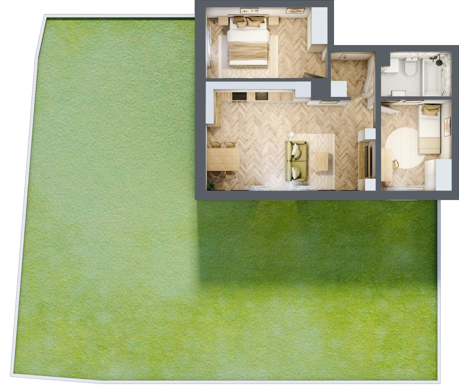 3 pokoje, mieszkanie 54,23 m², parter, oferta nr B_2_03, Bukovo Park, Szczecin, Północ, Bukowo, ul. Strzelców Karpackich