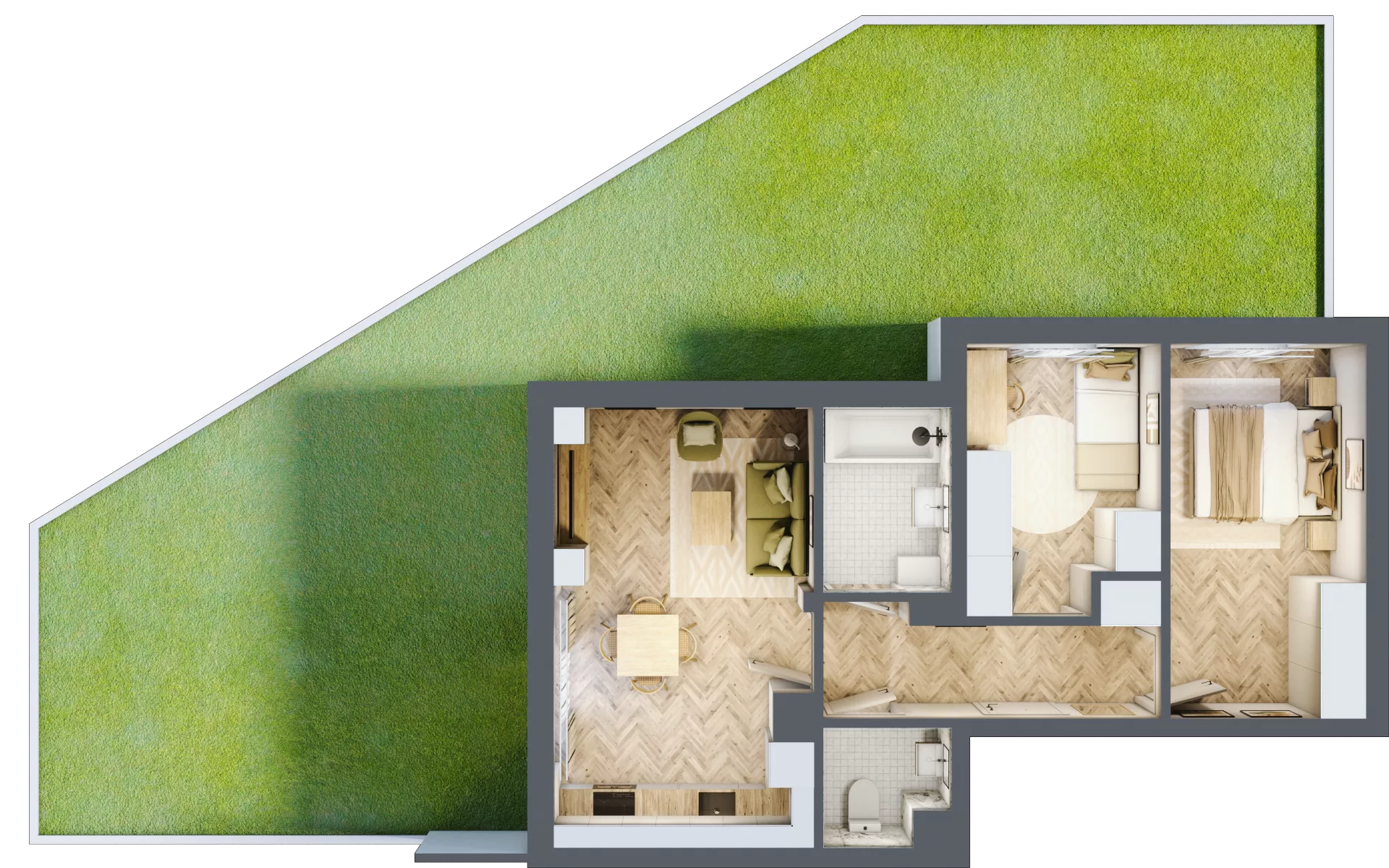3 pokoje, mieszkanie 54,66 m², parter, oferta nr B_3_03, Bukovo Park, Szczecin, Północ, Bukowo, ul. Strzelców Karpackich