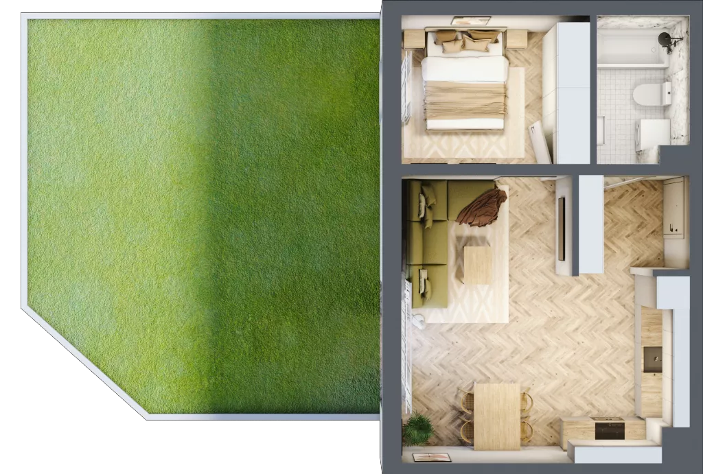 2 pokoje, mieszkanie 41,22 m², parter, oferta nr B_2_08, Bukovo Park, Szczecin, Północ, Bukowo, ul. Strzelców Karpackich