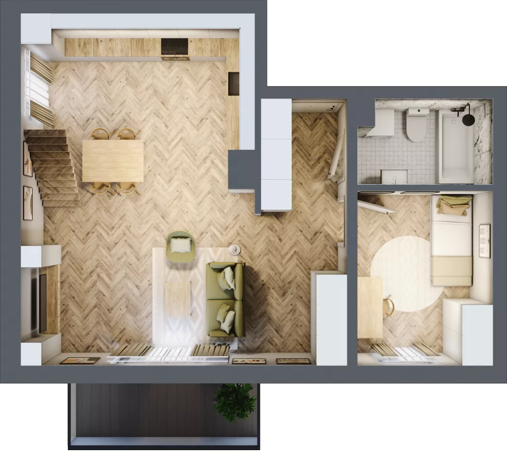 3 pokoje, mieszkanie 68,77 m², piętro 2, oferta nr B_2_19, Bukovo Park, Szczecin, Północ, Bukowo, ul. Strzelców Karpackich