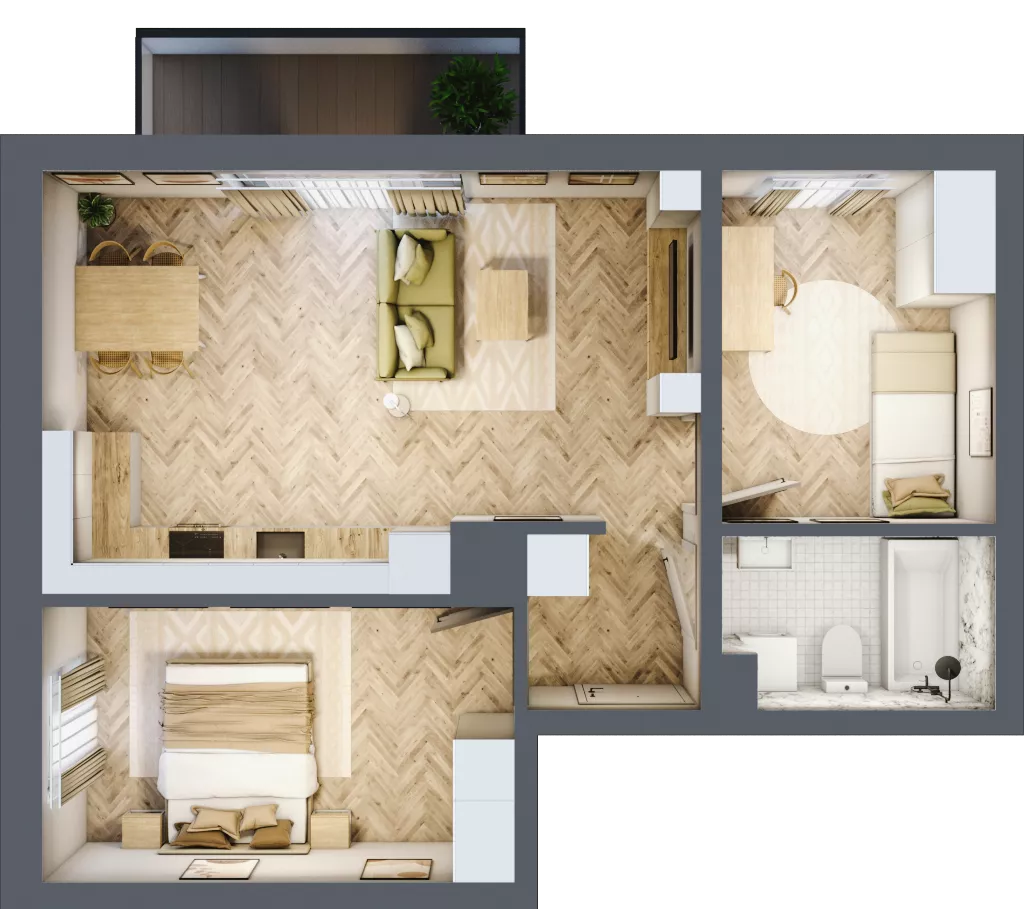 3 pokoje, mieszkanie 54,23 m², piętro 1, oferta nr C_5_11, Bukovo Park, Szczecin, Północ, Bukowo, ul. Strzelców Karpackich