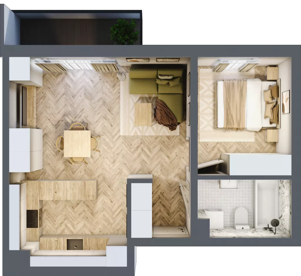 2 pokoje, mieszkanie 44,17 m², piętro 2, oferta nr C_4_20, Bukovo Park, Szczecin, Północ, Bukowo, ul. Strzelców Karpackich