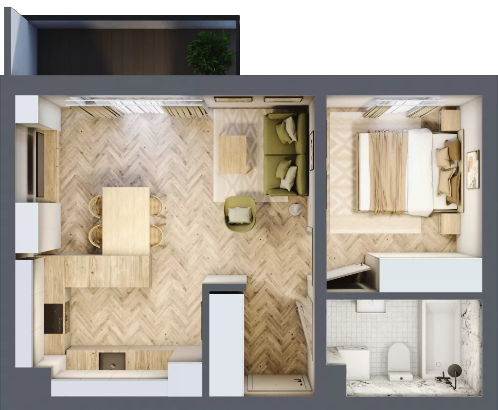 2 pokoje, mieszkanie 41,06 m², piętro 2, oferta nr C_5_21, Bukovo Park, Szczecin, Północ, Bukowo, ul. Strzelców Karpackich