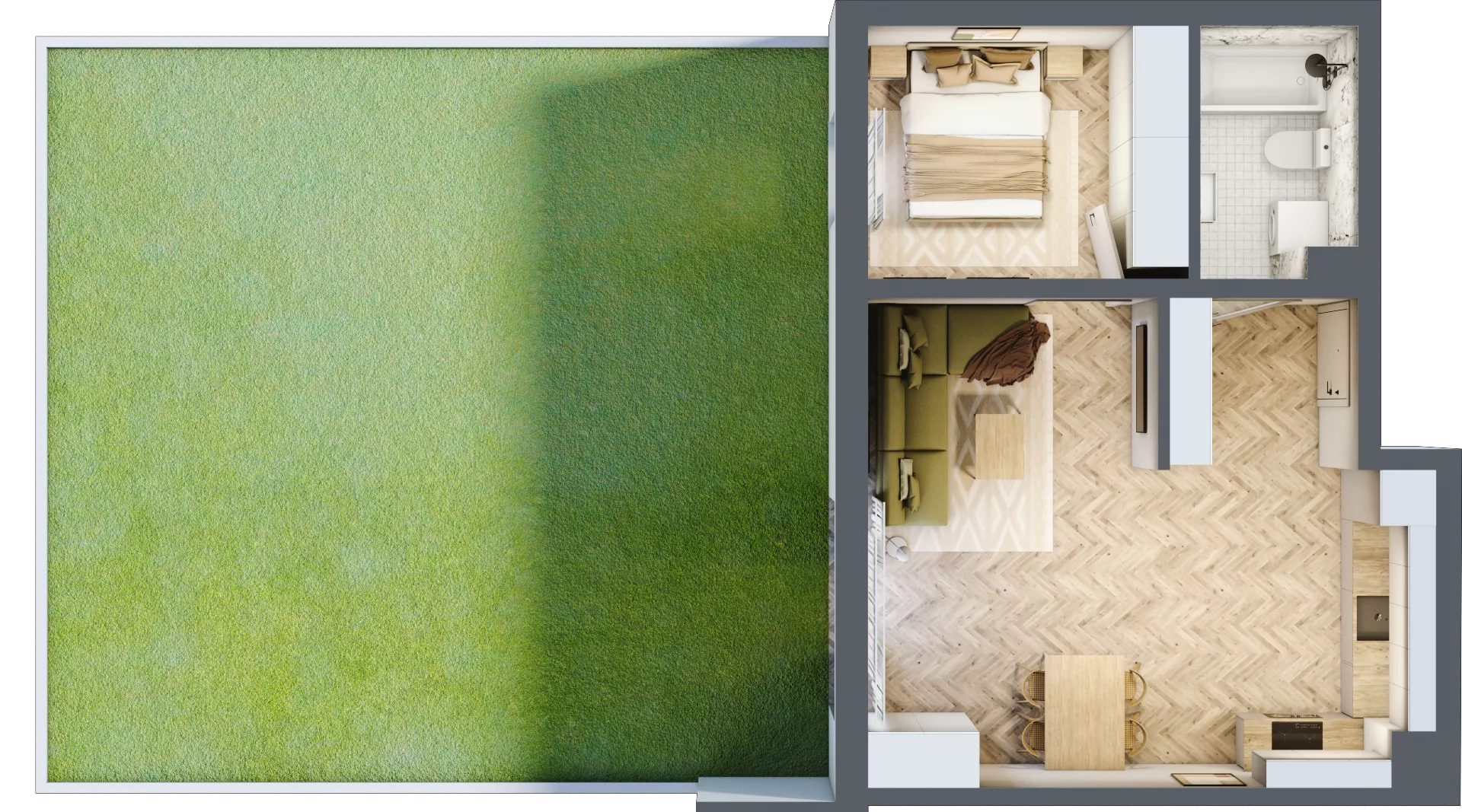 2 pokoje, mieszkanie 44,23 m², parter, oferta nr C_5_07, Bukovo Park, Szczecin, Północ, Bukowo, ul. Strzelców Karpackich