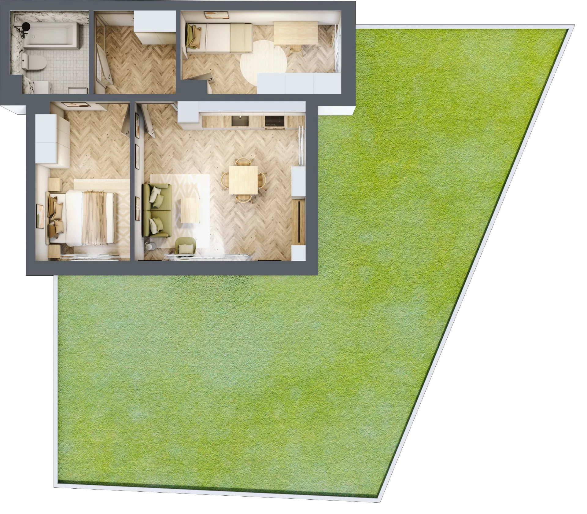 3 pokoje, mieszkanie 55,81 m², parter, oferta nr C_4_08, Bukovo Park, Szczecin, Północ, Bukowo, ul. Strzelców Karpackich