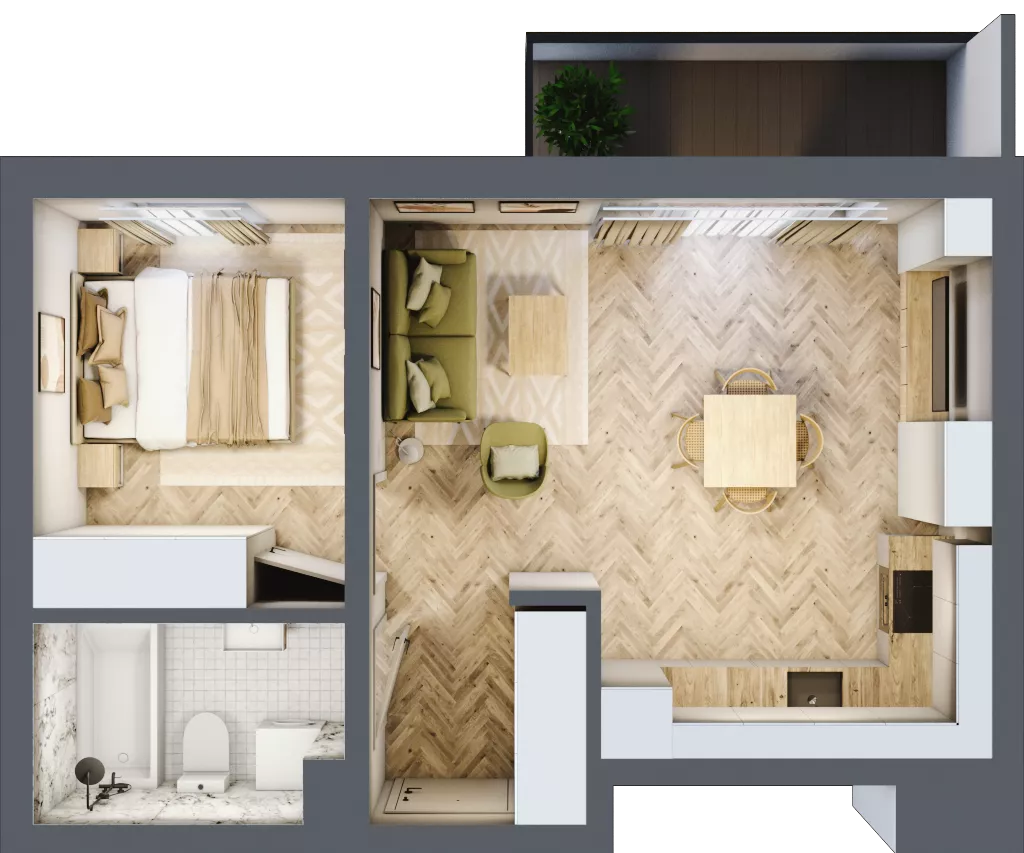 2 pokoje, mieszkanie 39,02 m², piętro 2, oferta nr C_5_20, Bukovo Park, Szczecin, Północ, Bukowo, ul. Strzelców Karpackich