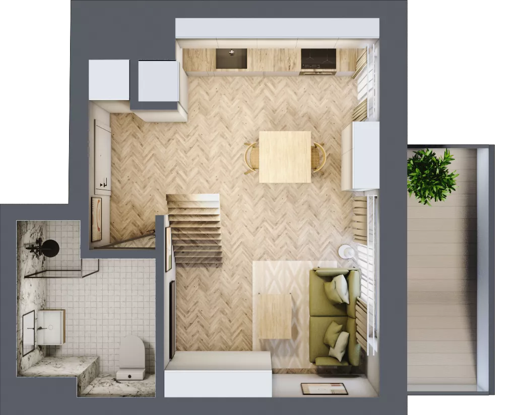2 pokoje, mieszkanie 37,57 m², piętro 2, oferta nr C_4_24, Bukovo Park, Szczecin, Północ, Bukowo, ul. Strzelców Karpackich