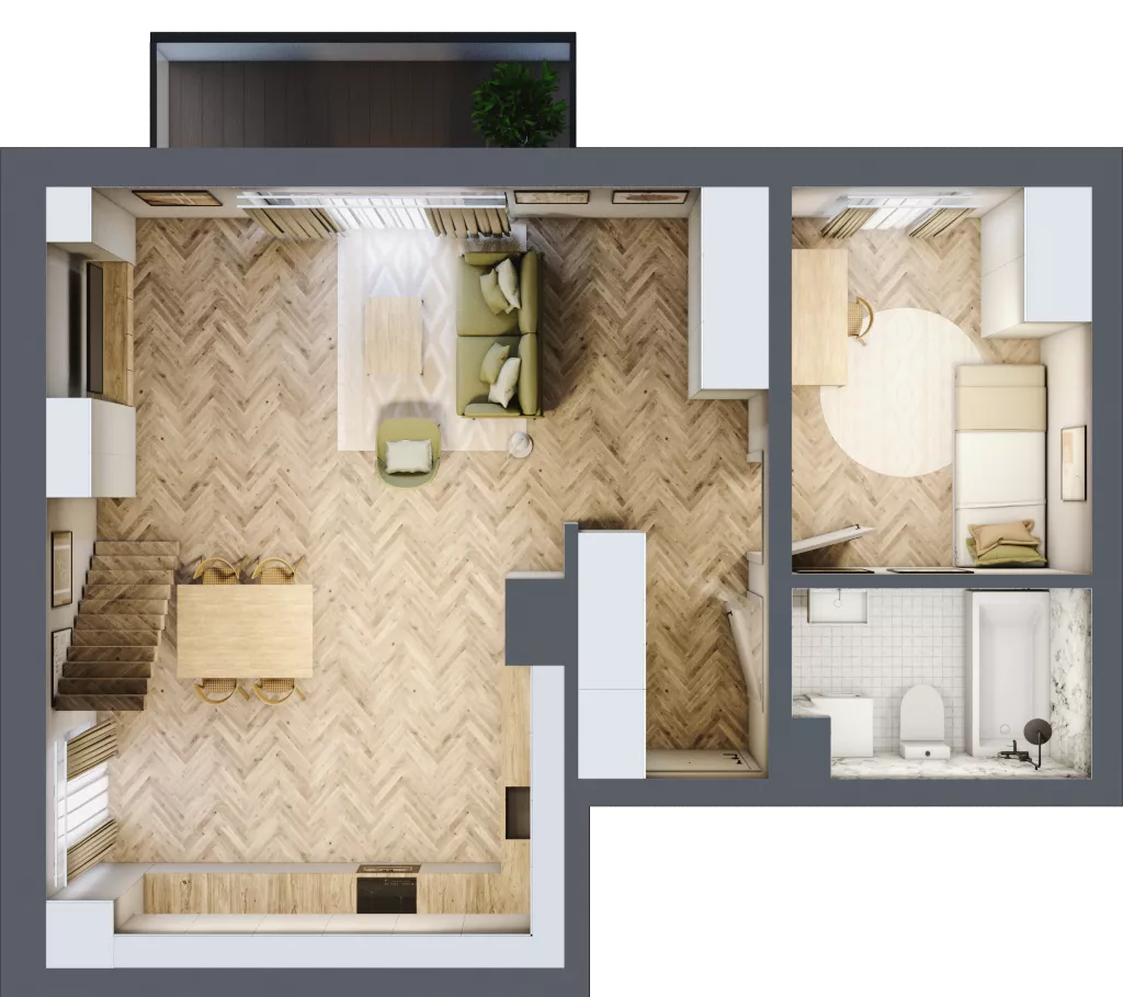 3 pokoje, mieszkanie 68,77 m², piętro 2, oferta nr C_5_19, Bukovo Park, Szczecin, Północ, Bukowo, ul. Strzelców Karpackich