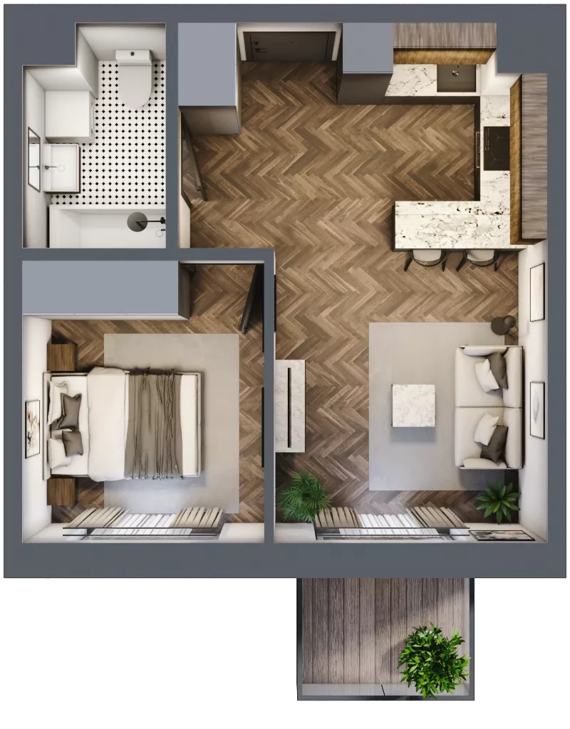 2 pokoje, mieszkanie 36,81 m², piętro 4, oferta nr M73, Kwadrat - Etap II, Rzeszów, Drabinianka, ul. Miła 29F