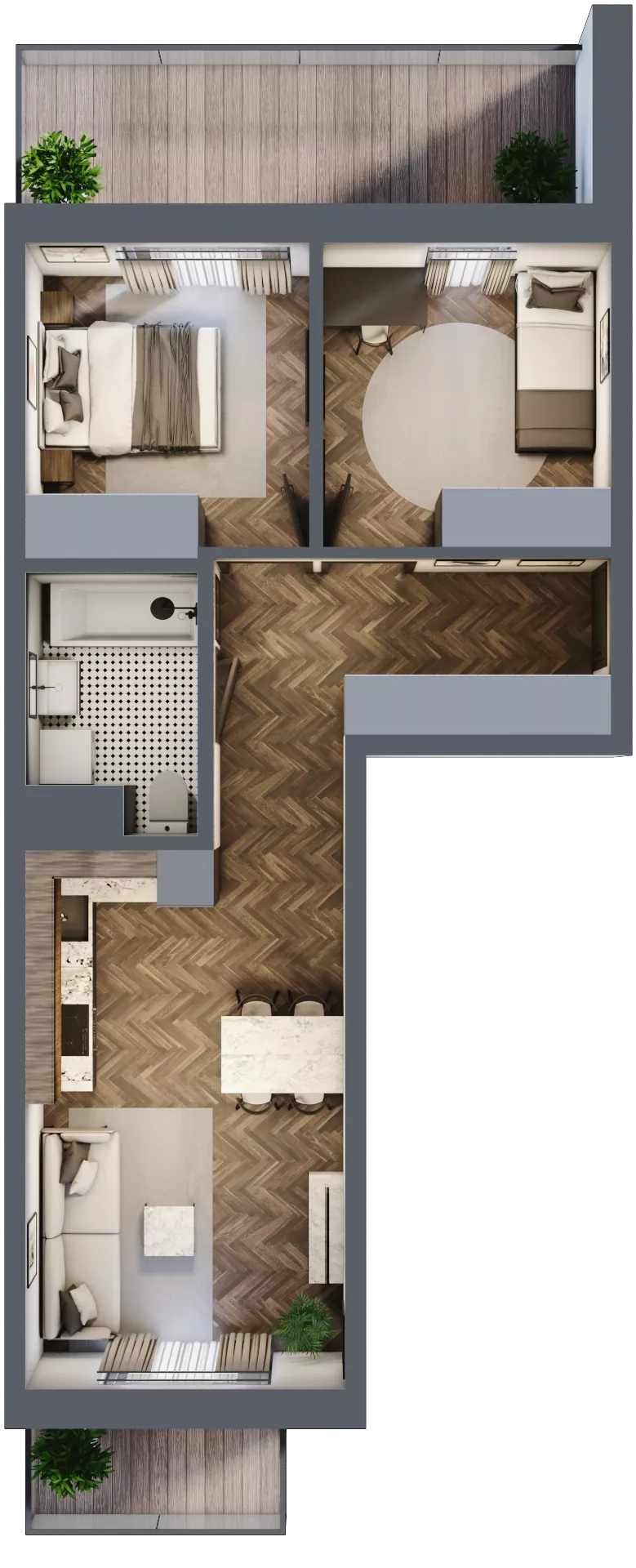 3 pokoje, mieszkanie 53,27 m², piętro 6, oferta nr M54, Kwadrat - Etap II, Rzeszów, Drabinianka, ul. Miła 29F