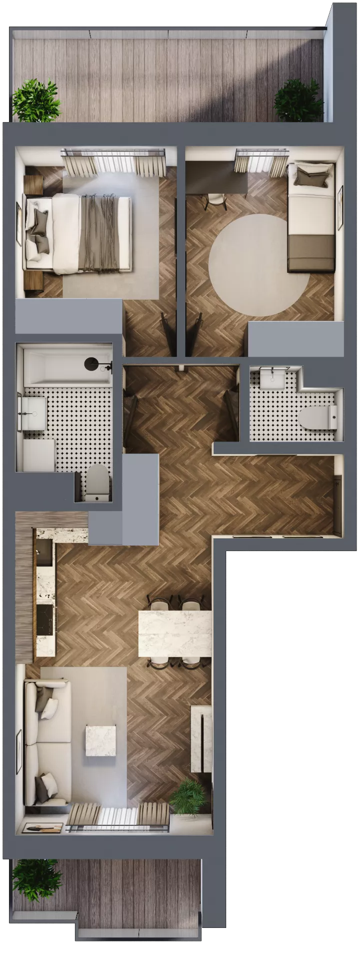 3 pokoje, mieszkanie 54,78 m², piętro 4, oferta nr M74, Kwadrat - Etap II, Rzeszów, Drabinianka, ul. Miła 29F