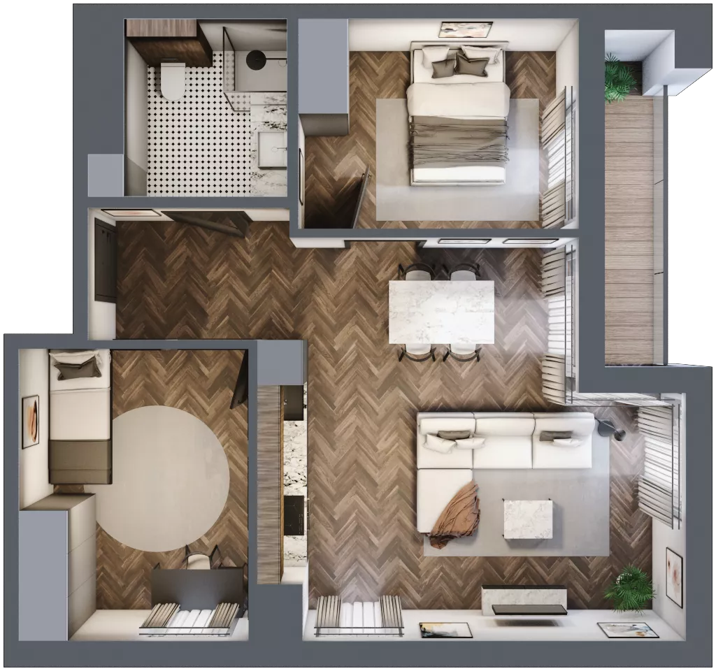 3 pokoje, mieszkanie 58,56 m², piętro 3, oferta nr M25, KrakoVska - Etap II, Rzeszów, Krakowska-Południe, ul. Krakowska 31