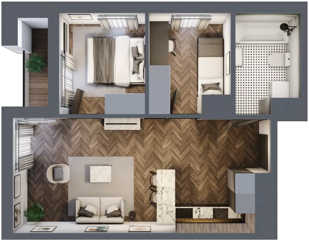 3 pokoje, mieszkanie 48,10 m², piętro 10, oferta nr M83, KrakoVska - Etap II, Rzeszów, Krakowska-Południe, ul. Krakowska 31