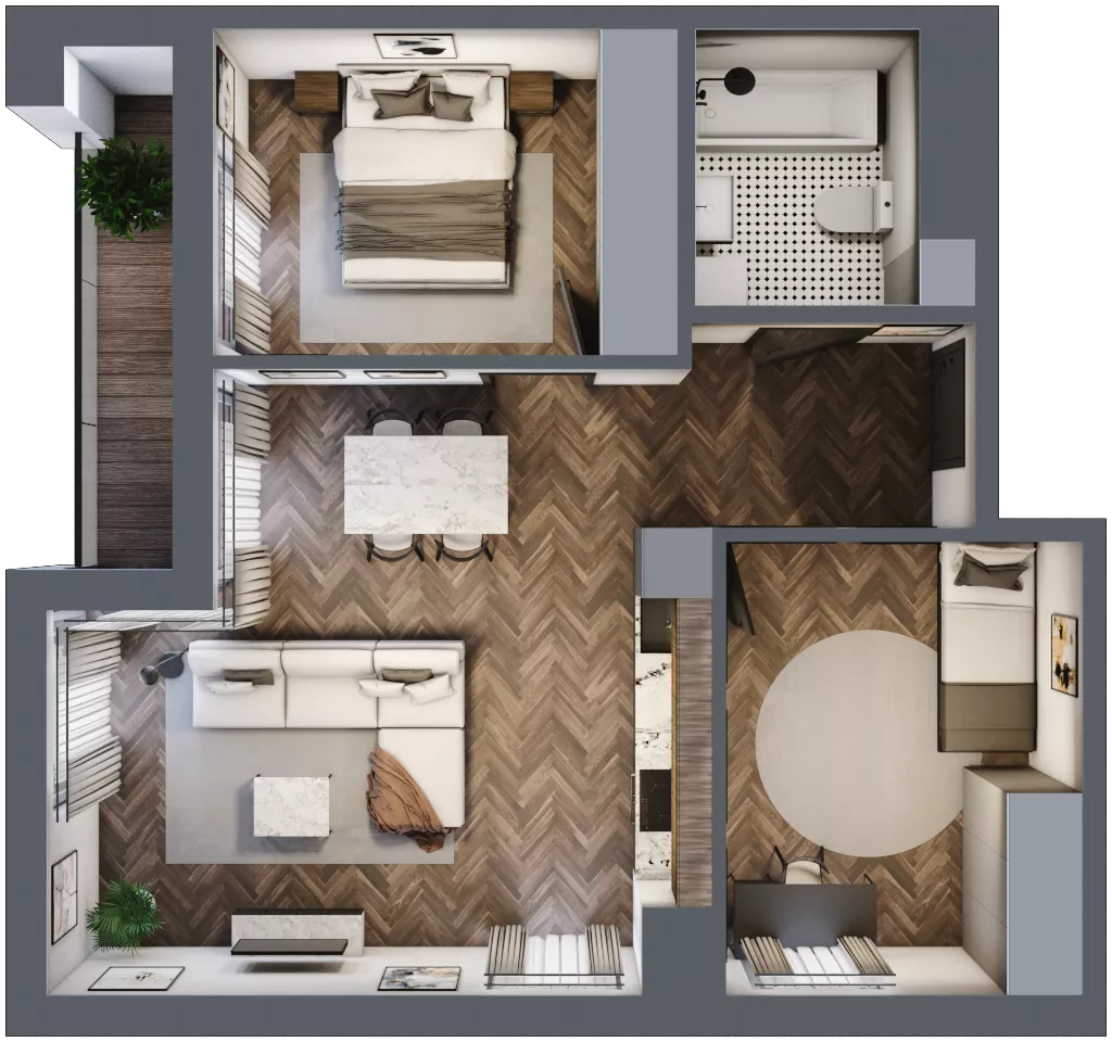 3 pokoje, mieszkanie 58,23 m², piętro 1, oferta nr M8, KrakoVska - Etap II, Rzeszów, Krakowska-Południe, ul. Krakowska 31
