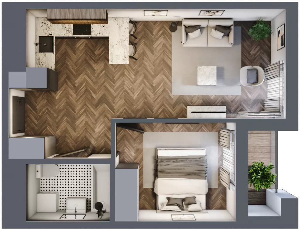 2 pokoje, mieszkanie 41,21 m², piętro 3, oferta nr M22, KrakoVska - Etap II, Rzeszów, Krakowska-Południe, ul. Krakowska 31