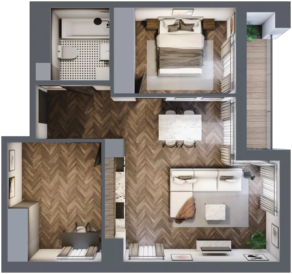 3 pokoje, mieszkanie 58,42 m², piętro 1, oferta nr M7, KrakoVska - Etap II, Rzeszów, Krakowska-Południe, ul. Krakowska 31