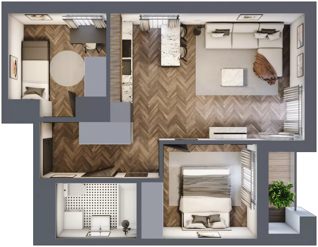 3 pokoje, mieszkanie 48,15 m², piętro 3, oferta nr M21, KrakoVska - Etap II, Rzeszów, Krakowska-Południe, ul. Krakowska 31
