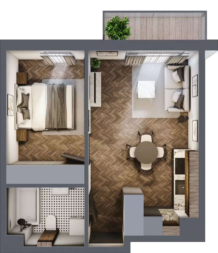 2 pokoje, mieszkanie 35,58 m², piętro 3, oferta nr M23, Przemiarki 16, Kraków, Dębniki, Ruczaj, ul. Przemiarki 16