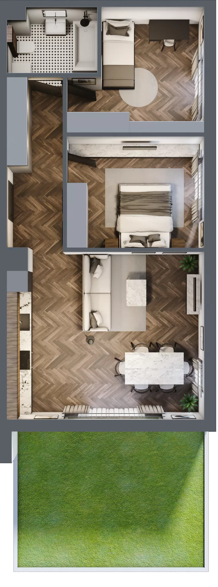 3 pokoje, mieszkanie 64,53 m², parter, oferta nr M26, Przemiarki 16, Kraków, Dębniki, Ruczaj, ul. Przemiarki 16