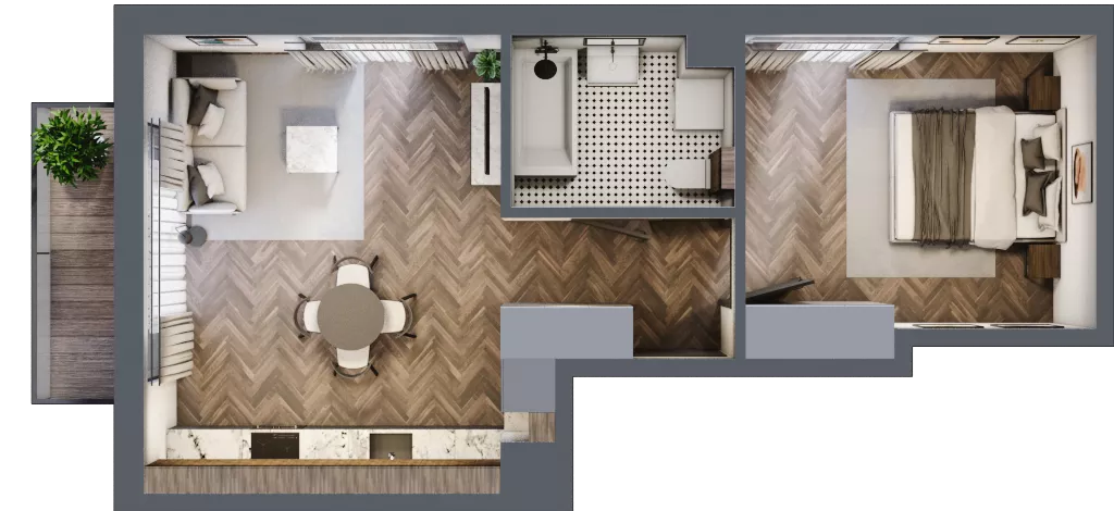 2 pokoje, mieszkanie 42,81 m², piętro 2, oferta nr M86, Przemiarki 16, Kraków, Dębniki, Ruczaj, ul. Przemiarki 16