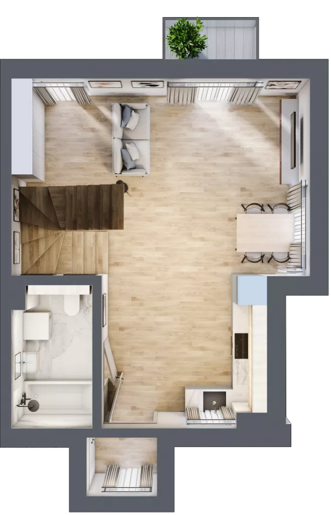 3 pokoje, apartament 60,91 m², piętro 1, oferta nr GDYNIA.M4, Porto Mare, Mechelinki, ul. Zatokowa