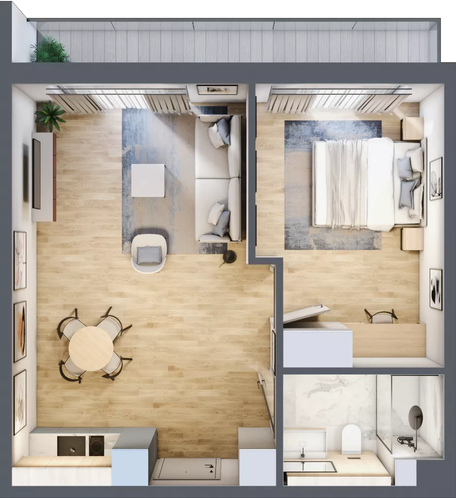2 pokoje, apartament inwestycyjny 45,41 m², piętro 2, oferta nr B_2_3, Anchoria Holiday, Mechelinki, ul. Wielopole 36